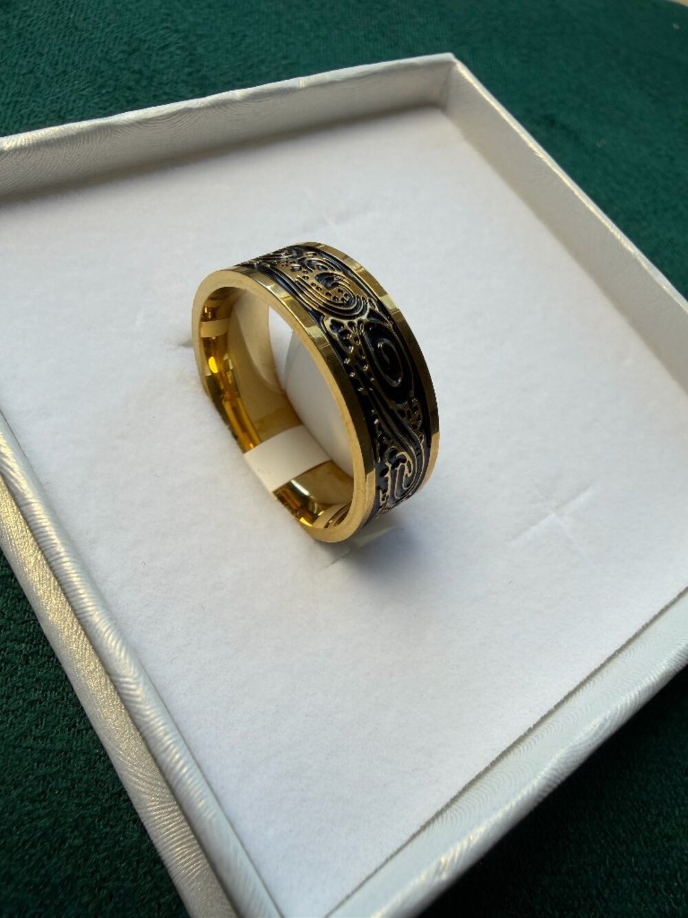 MEN's Stainless Steel Swirl Band Ring Size 11